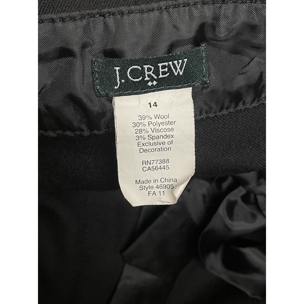 J Crew Black Wool Blend Cuffed Shorts Women's Size 14‎ With Pockets - Picture 6 of 6